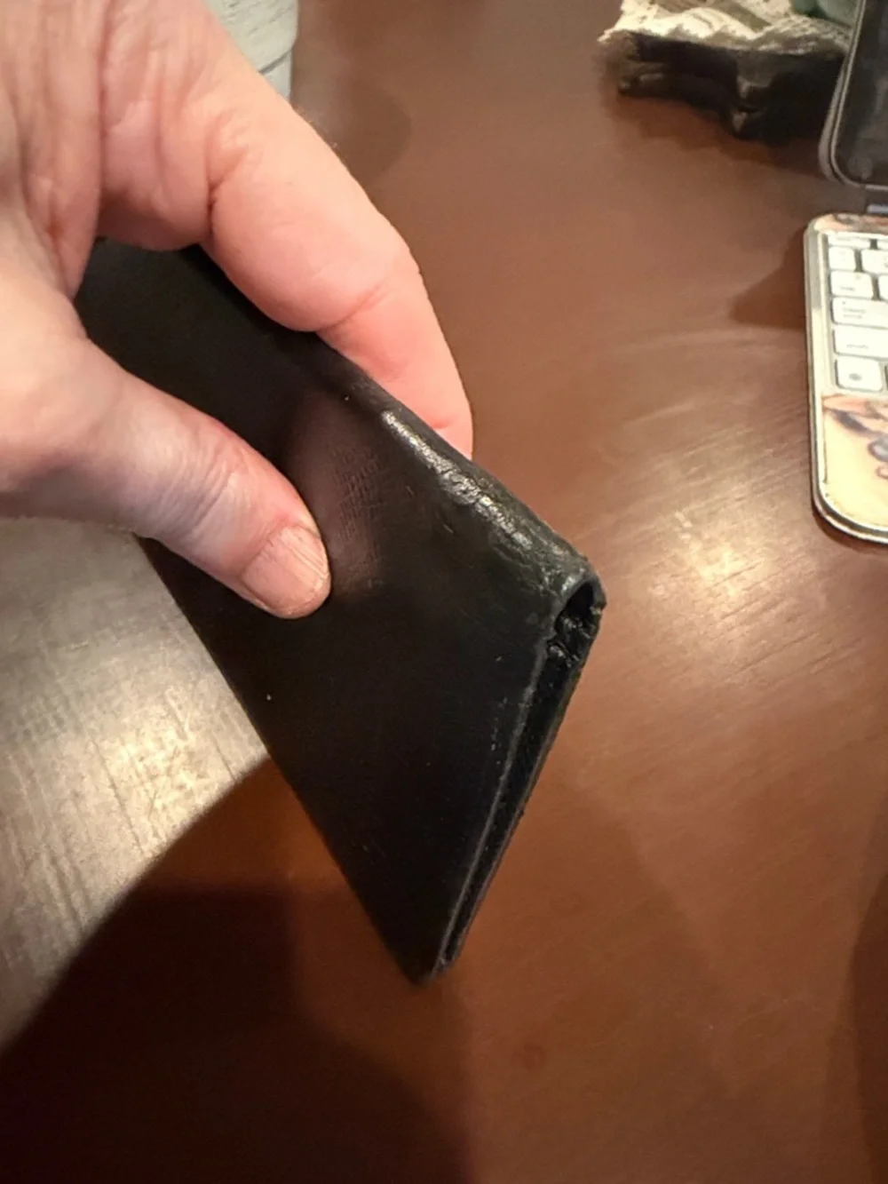 Authentic Louis Vuitton Black Leather Checkbook Cover
